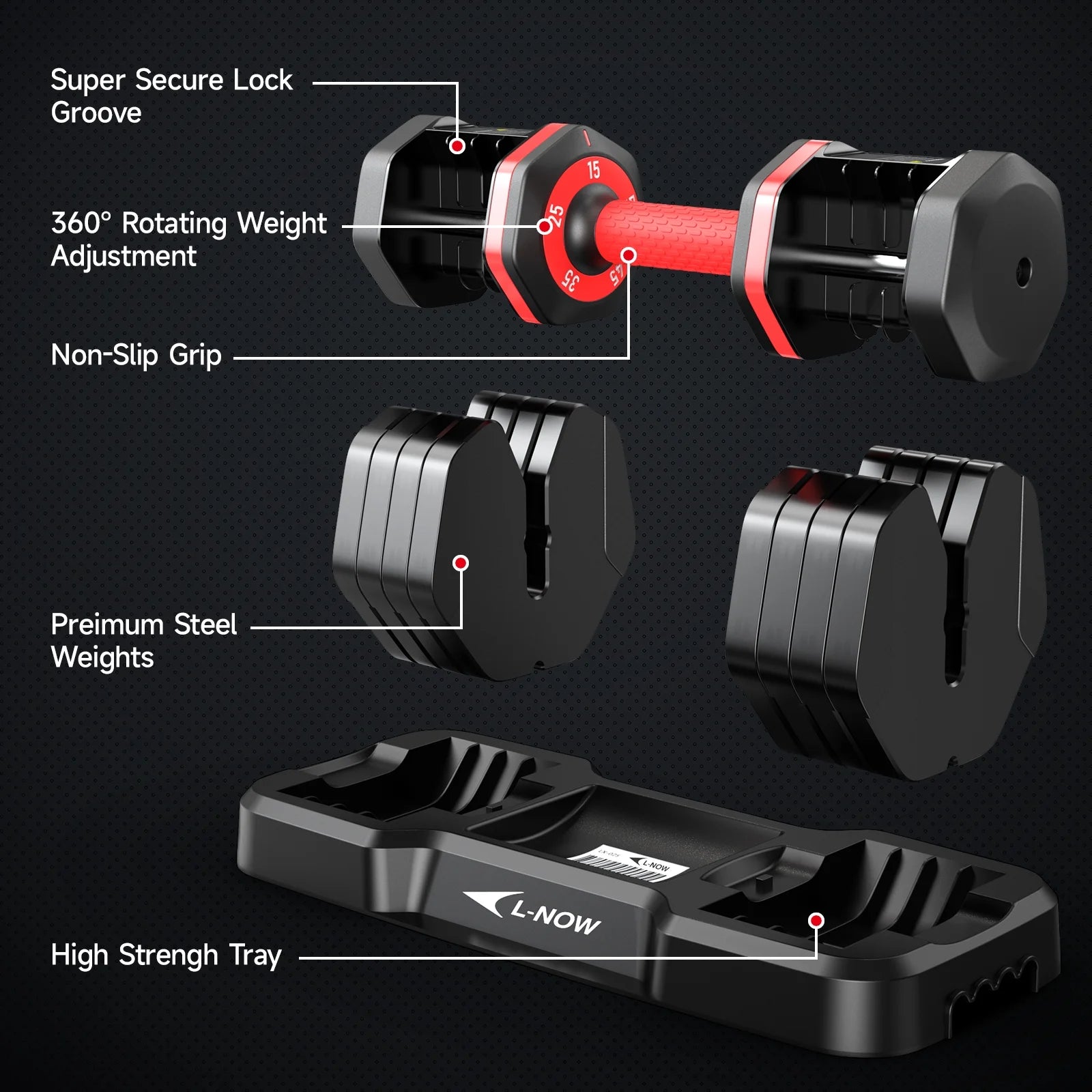 110LB Adjustable Dumbbells with High Quality Tray 15Lb to 55Lb Adjustable Dumbbell for Home Gym Exercise Equipment, ‌‌Christmas Gift